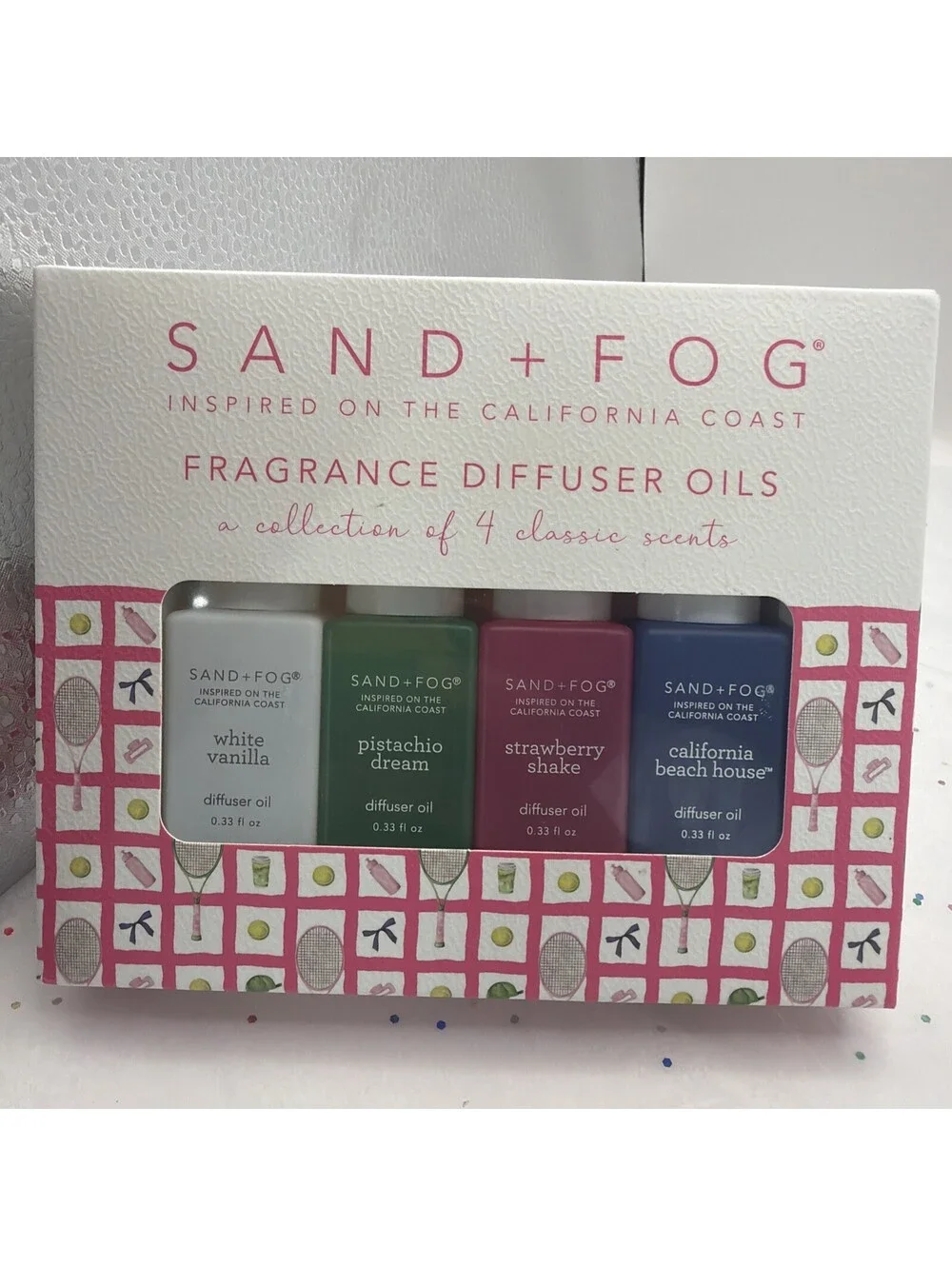 Sand + Fog Fragrance Diffuser Oil 4 Pack White Vanilla Pistachio Strawberry NEW